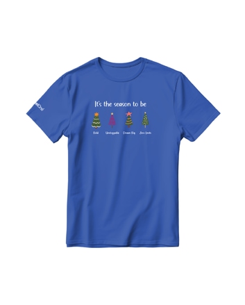 Christmas Round Neck T-shirt - Royal Blue